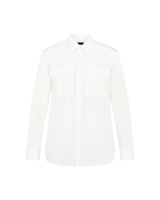Camicia seta bianca aw23 di Nili Lotan in White