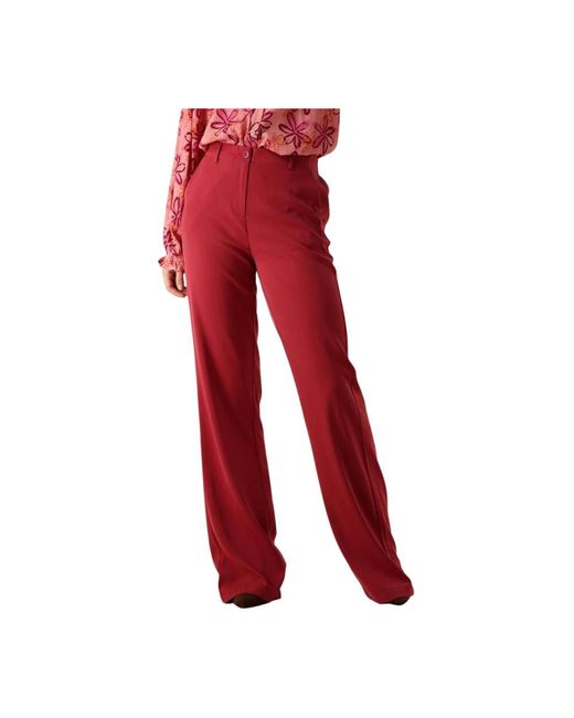 Ydence Wide Trousers in het Red