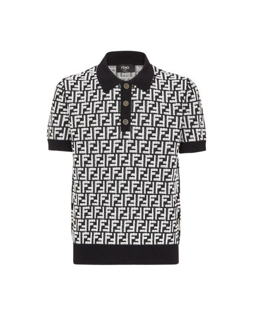 Fendi Black Polo Shirts for men