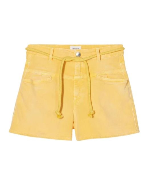 Closed Yellow Short Shorts