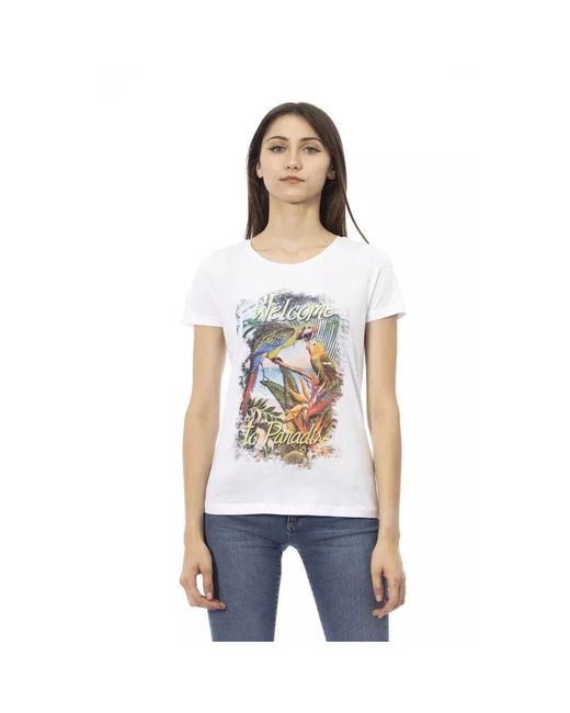 Trussardi White Action weißes baumwoll-t-shirt