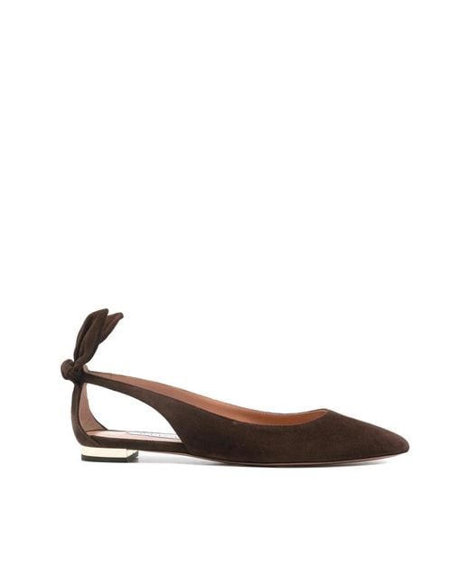 Aquazzura Brown Ballet Flats
