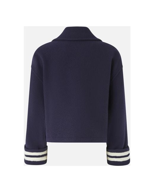 Pinko Blue Short Caban Coat