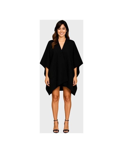 Twinset Zwarte Jassen Poncho Veelzijdig Ontwerp in het Black