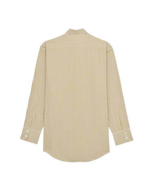 Saint Laurent Overhemden ,Groen ,Katoen Gestreept Katoenen Shirt in het Natural