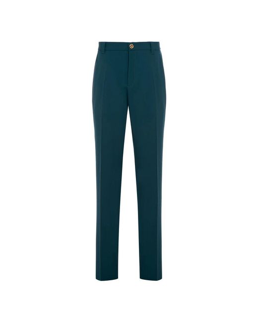 Versace Blue Straight Trousers for men