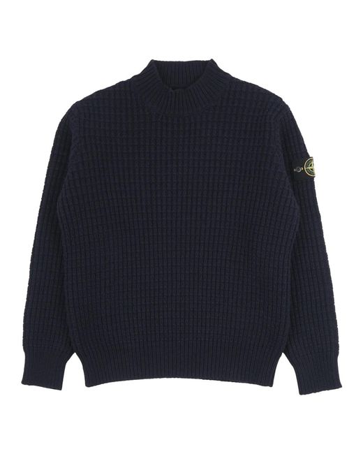 Stone Island Blue Round-Neck Knitwear for men