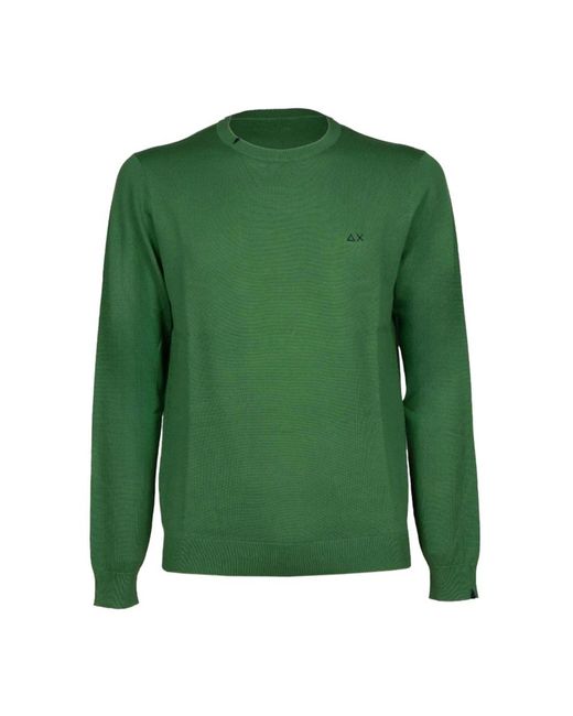 Sun 68 Green Round-Neck Knitwear for men