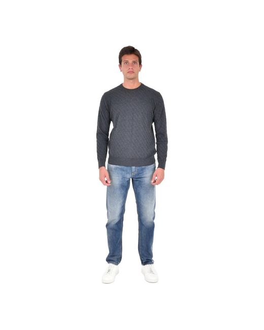Low Brand Gray Round-Neck Knitwear for men