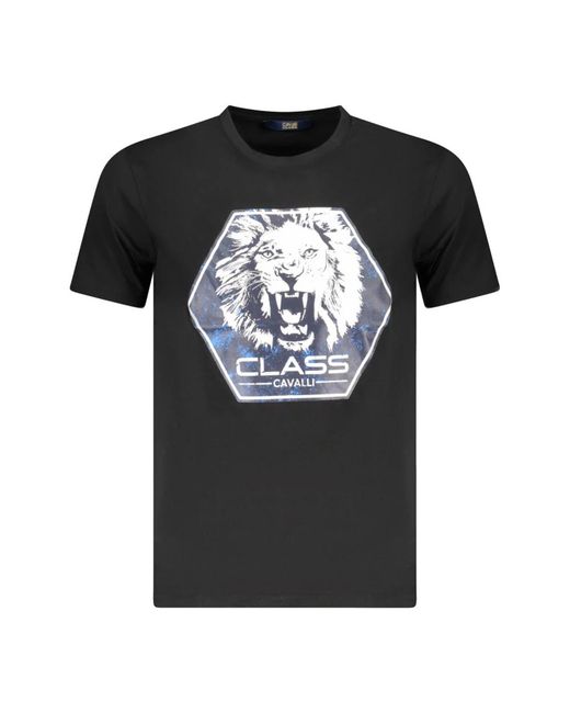 Roberto Cavalli Tops ,Zwart ,Katoen T-Shirt Met Korte Mouwen in het Black voor heren