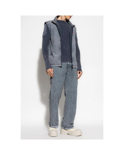 DIESEL Blue Round-Neck Knitwear for men