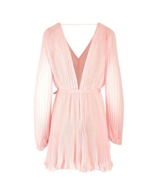 Max Mara Pink Rosa chiffon mini kleid mit v-ausschnitt