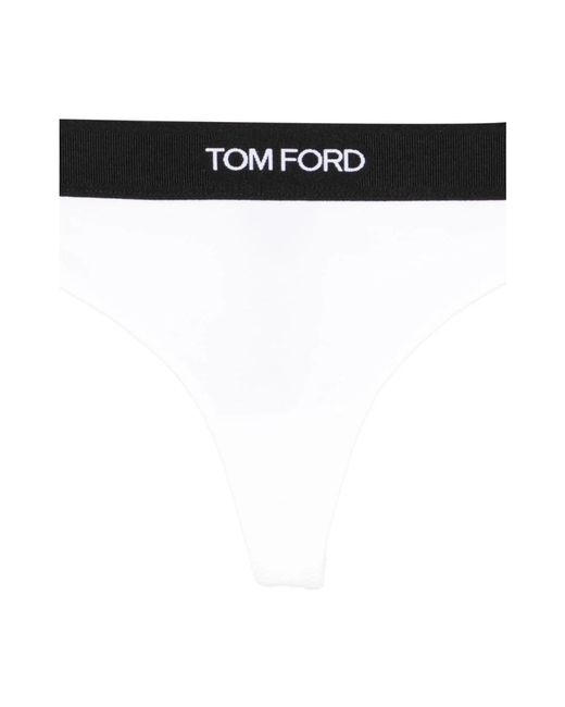 Tom Ford Ondergoed ,Wit ,Modal Signature String in het Black