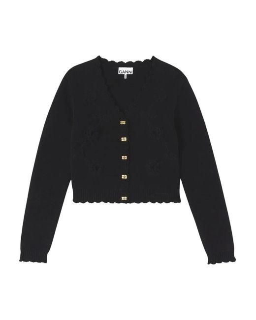 Cardigans Ganni de color Black