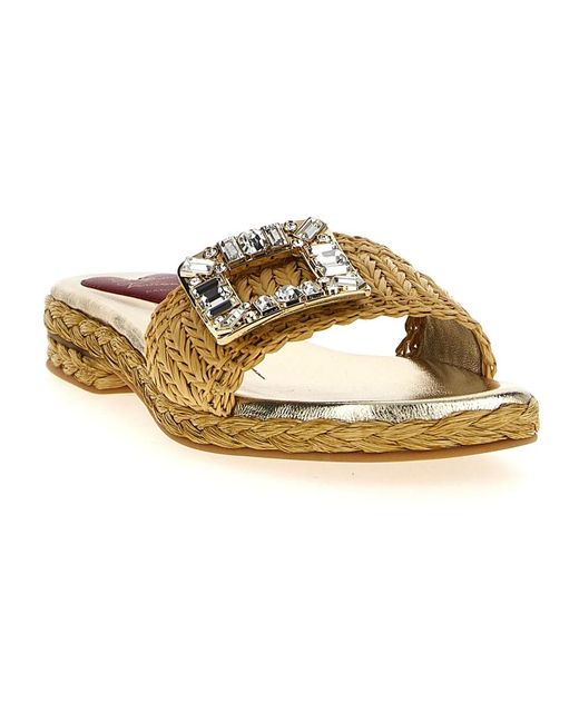 Roger Vivier Metallic Sliders
