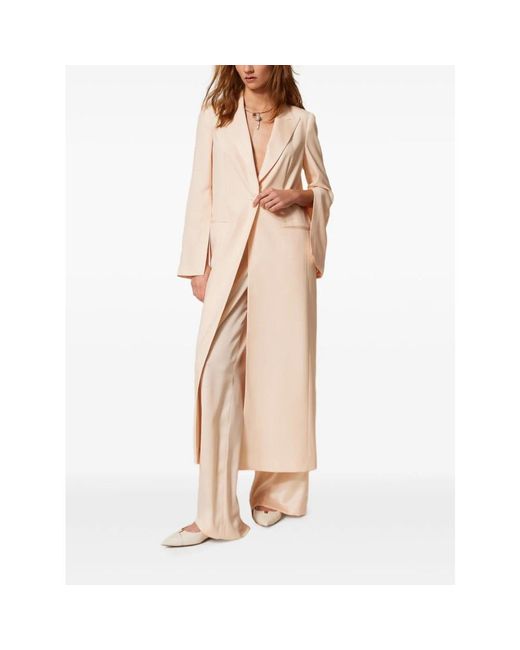 Twinset Natural Single-Breasted Coats