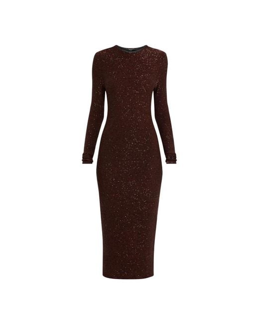 Fabiana Filippi Brown Pailletten-Midikleid
