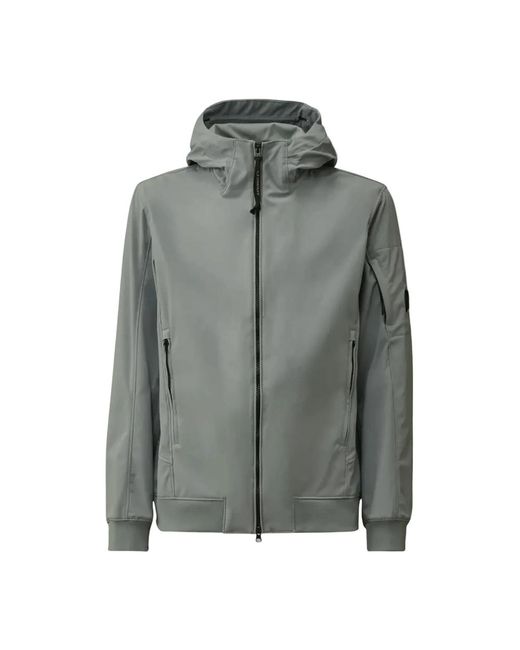 C P Company Jassen ,Grijs ,Shell-R Hooded Lens Jacket in het Gray voor heren