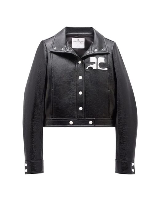 Courreges Reedition Vinyl Jas in het Black