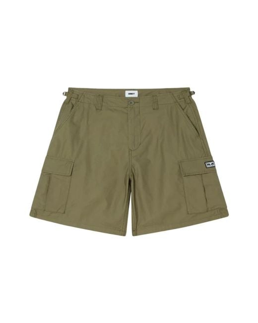 Obey Green Casual Shorts for men