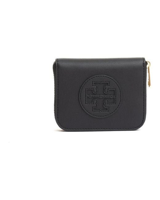 Tory Burch Accessoires ,Zwart ,Leer Zip Wallet in het Black
