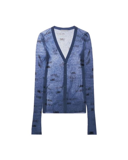 Helmut Lang Truien & Vesten ,Blauw ,Wol Blauwe Wollen Vest in het Blue