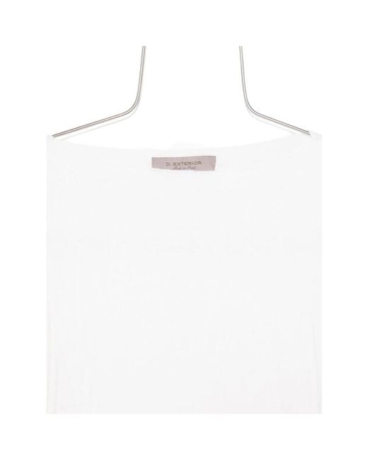 D.exterior White Round-Neck Knitwear