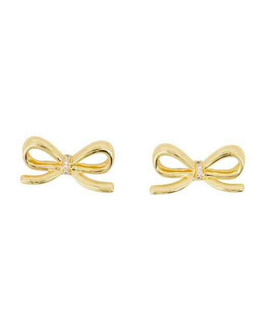 Self-Portrait Metallic Bow Earrings