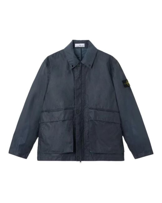 Stone Island Blue Light Jackets for men