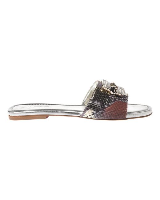 Baldinini Multicolor Python Print Mule