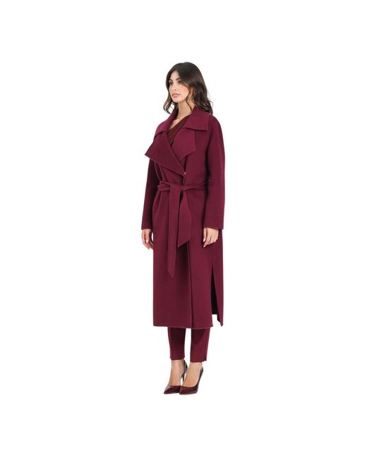 Belted Coats SIMONA CORSELLINI de color Red