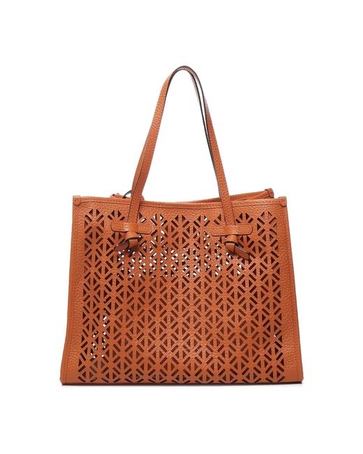 Gianni Chiarini Brown Korallrote Leder-Marcella-Tasche