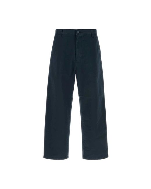 Carhartt Blue Straight Trousers for men
