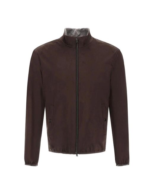 Herno Suede Effect Jacket in het Brown voor heren