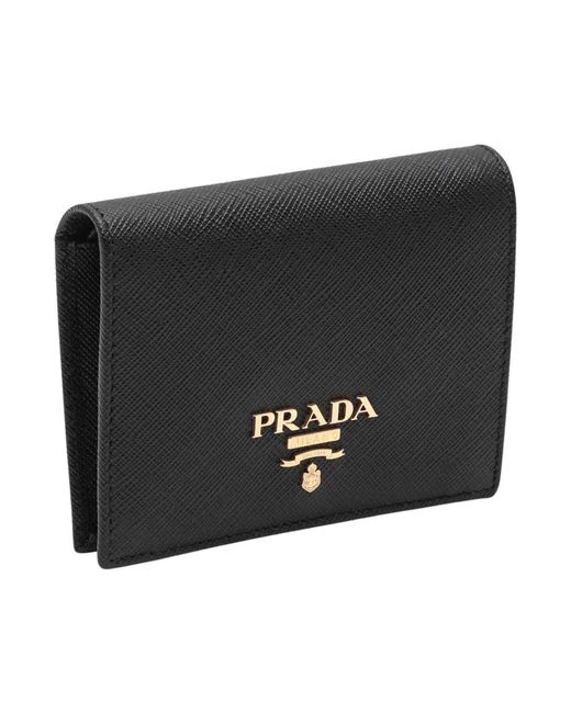 Prada Accessoires ,Zwart ,Leer Kleine Saffiano Leren Portemonnee in het Black