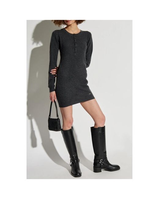 DSquared² Kleedjes ,Grijs ,Wol Wollen Jurk in het Black