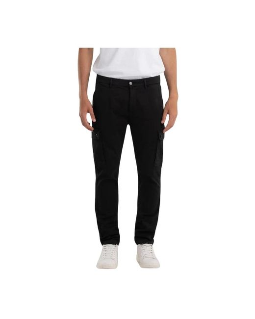 Replay Black Slim-Fit Trousers for men