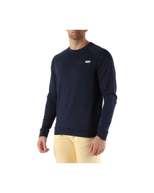 Aquascutum Baumwoll-crewneck active pocket sweatshirt in Blue für Herren