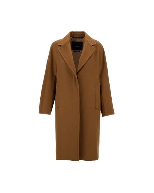 Max Mara Single-Breasted Coats in het Brown