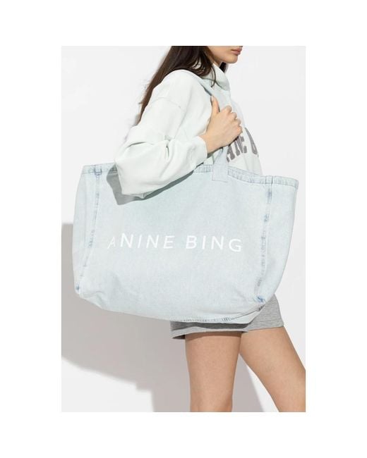 Anine Bing Blue Tote Bags
