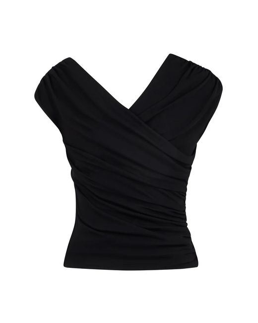 ANDAMANE Black Sleeveless Tops