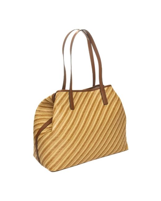 Guess Vikky Raffia Maxi Shopper in het Natural