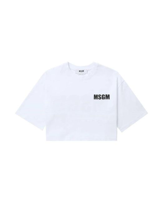 MSGM White Logo piccolo t-shirt 01