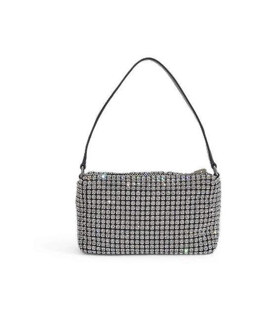Alexander Wang Black Mesh Graue Strass-Tasche Mit Top-Griff