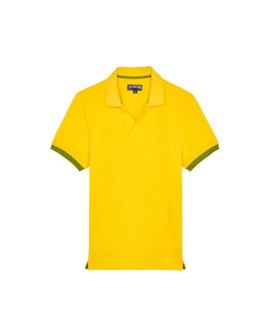 Vilebrequin Solid Polohemd Aus Baumwolle Für Herren in Yellow für Herren