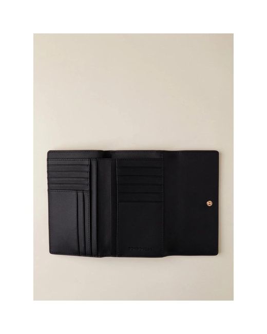 Borbonese Brown Mittel flap geldbörse natur/schwarz