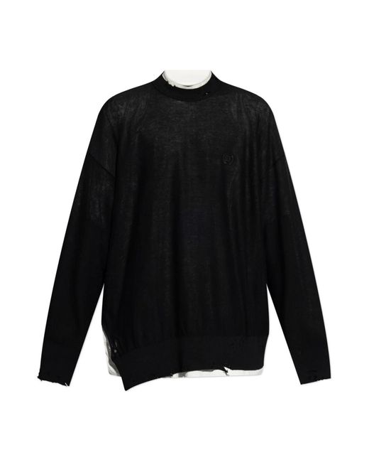 Balenciaga Black Round-Neck Knitwear for men