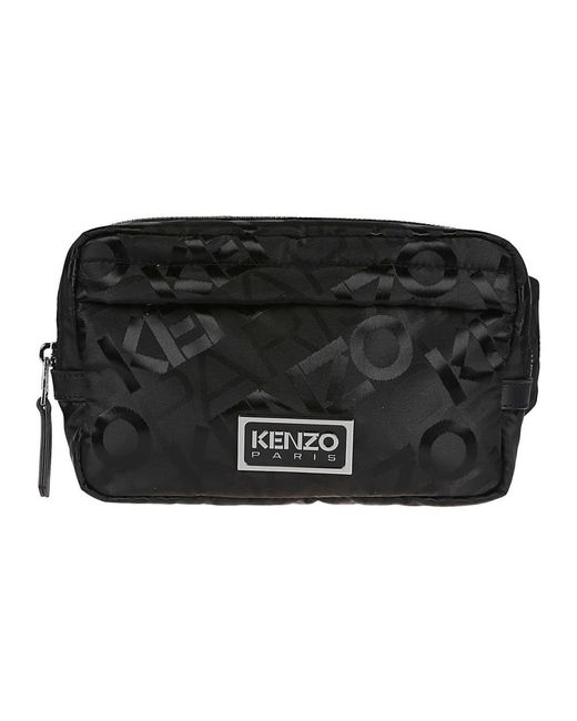KENZO Black Belt Bags for men