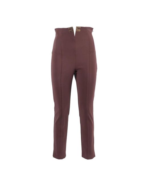 Elisabetta Franchi Red Slim-Fit Trousers