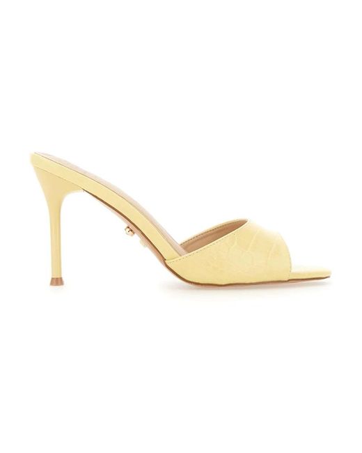 Twentyfourhaitch Metallic Heeled Mules
